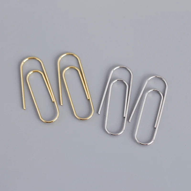 Minimalist Design Clip Pattern 925 Sterling Silver Earwire Earrings for Women