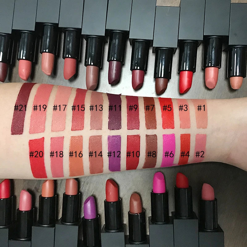 Hot Selling Luxury Custom Lipstick Vegan Matte Private Label Long Lasting Waterproof Nude Makeup Lipstick