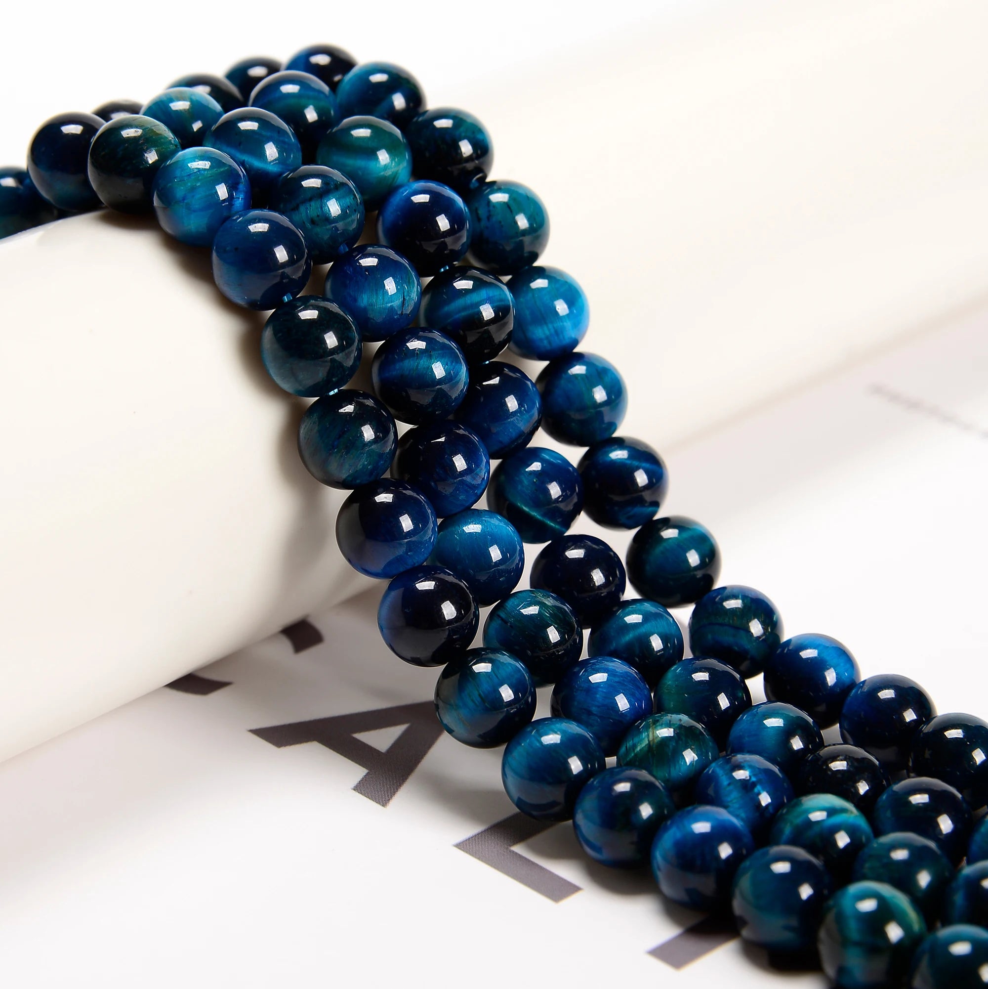 Kelingna Grade AB GIC Certified Tiger Eye Beads Blue Green 4mm 6mm 8mm 10mm 12mm Round Strands for Jewelry Making Bulk China