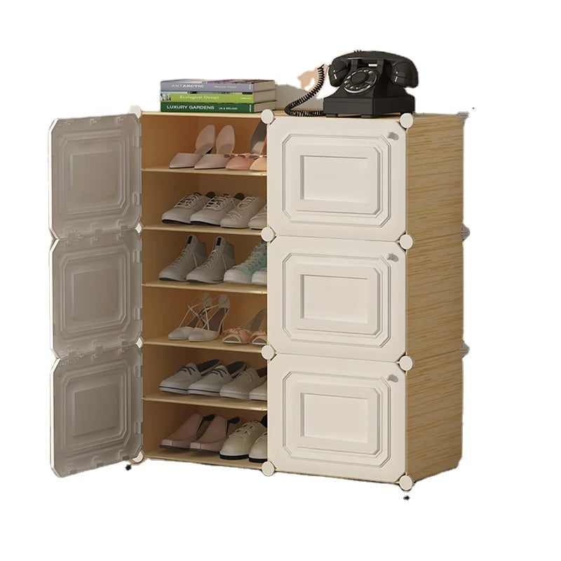Modern Convertible Extendable Foldable Portable Plastic Shoe Storage Rack for Living Room Home Furniture with Easy Assembly
