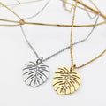 Monstera Tropical Leaf Pendant Necklace Jullieri Free Ship Jewelri Tree Leaves Chain Necklace Hollow Leaf Shape Necklaces