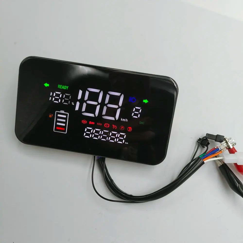 Electric Scooter Mountain Bike Monitor With Stand on the Back White Text Display 48V60V72V Meter Tricycle Ebike Diypart