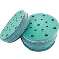 100pcs 150mm 6" Polyester Film Sandpaper Sanding Disc 17-Hole Professional Anti Clog Wet & Dry Hook and Loop Abrasive Tools