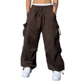 Lightweight Nylon Quick-drying Cargo Pants Men's New Summer American Parachute Pants High Waist Wide Legs