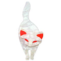 Classic Designer Red Ears Little fox Noble White Cat Cute Children's Acrylic Brooch for Women