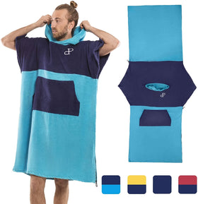 2 in 1 New Design Beach TowelHooded Poncho Towel With Side Zippers