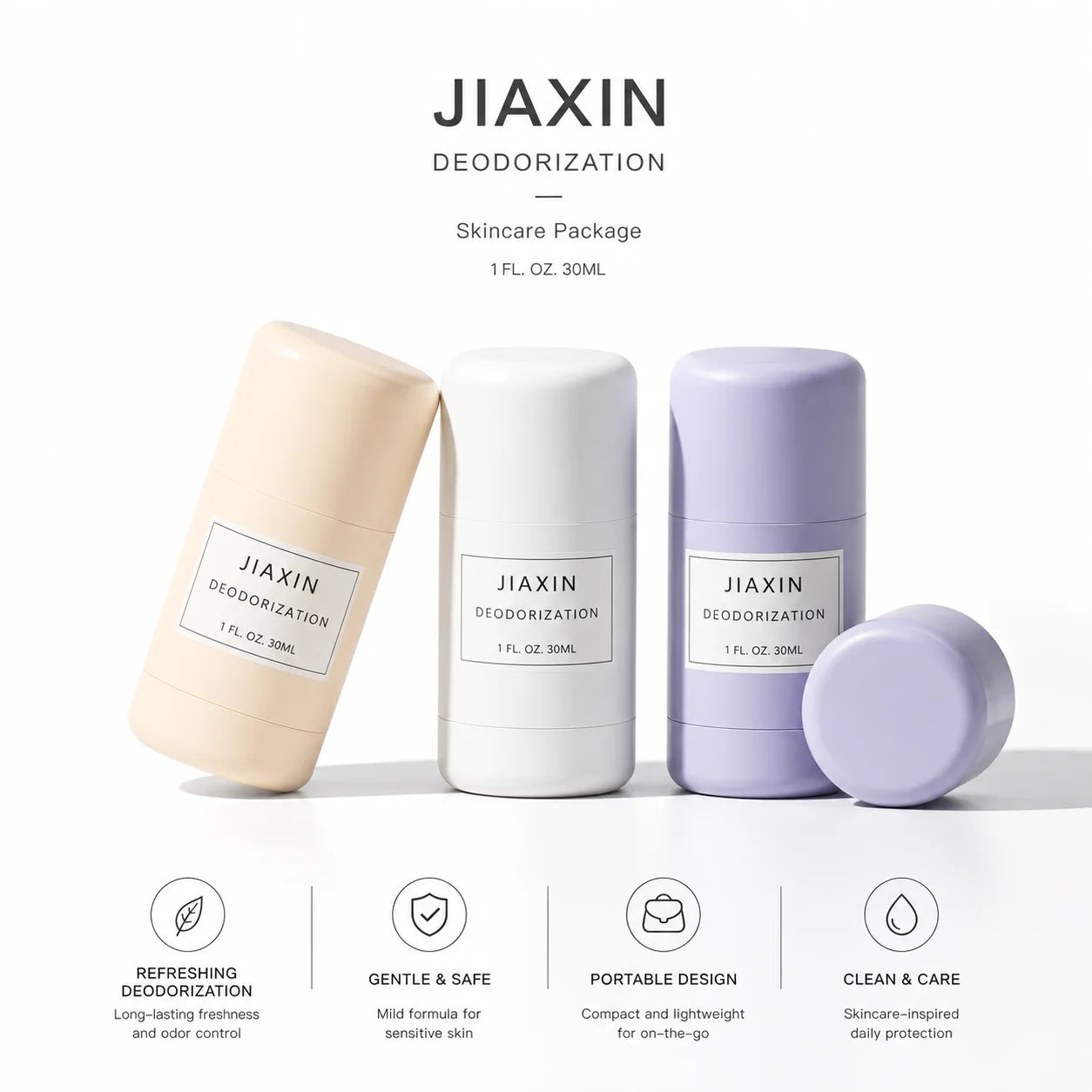 Custom 75g Empty Solid Deodorant Stick Container | ABS PP Plastic Deodorant Tube with Private Label & Custom Logo