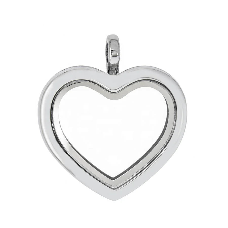 Fashion Heart Style Chains Necklace Pendant Charms Stainless Steel Diy Jewelry Necklace for Women Gift Glass Floating Locket