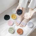 Summer Thin Ice Silk Half-length Half-length Five-finger Sock Cotton Female Invisible Front Foot Sock Split-toe High-heel Sock