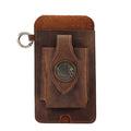Crazy Horse Leather Phone Holster for Men Belt Loop Multitool Key Holder Waist Bag with Phone Holsters
