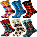 Wholesale Cotton Men's Casual Striped Socks Unisex Autumn Compression Design Hand-Sewn With Free Size for Autumn Season