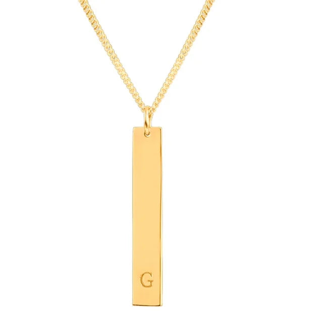 Inspire Jewelry Manufacturer Stainless Steel Men Bar Necklace Simple Charm Engraving Logo and Letter Party Wear Jewelry for Men