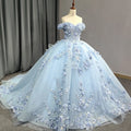 Jancember 5834 Sweet Baby Blue Appliqued Flower Ball Gown Formal Evening Quinceanera Dresses