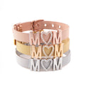 2023 New Design Stainless Steel I LOVE MOM Heart Slide Charms Bracelets for Mothers Day Gifts