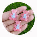 Resin Glitter Gummy Bear Flatback Planar Animal Figurines for Drop Earrings Hair Pin Making Accessories