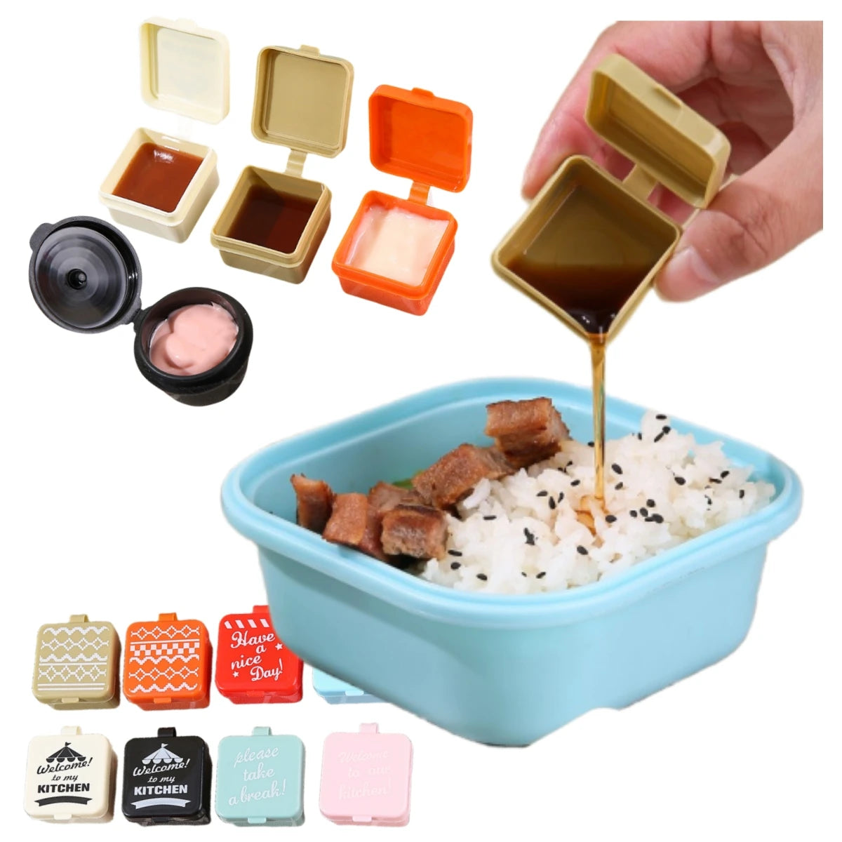 Cute Mini Sauce Bottle Kids Bento Small Seasoning Bottles Plastic Tomato Ketchup Salad Dressing Container