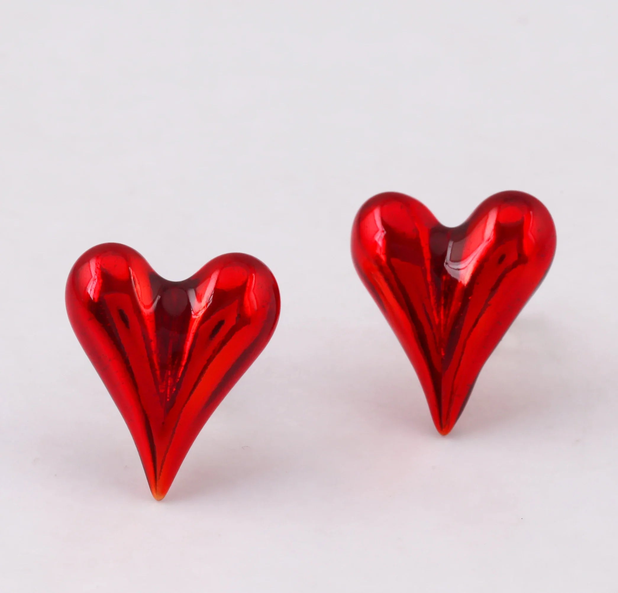 Fashion Red Love Heart Earrings Real 18K Gold PlatedNot Easy to TarnishWomen Girl Her Spring Jewelry Supplies S47