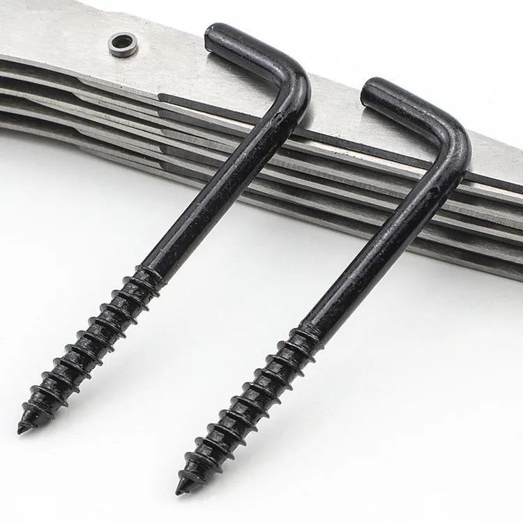 Factory Price Screw L-hook Metal Black Zinc L Type Eye Hooks Screw