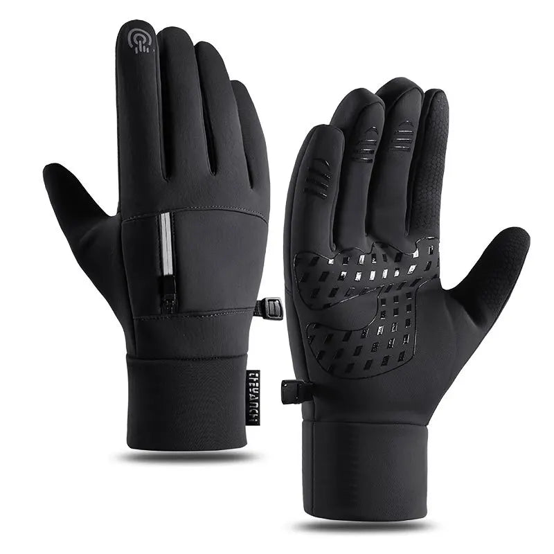 Men Women Warm Reflective Glove Waterproof Anti Slip Mittens Winter Touch Screen Gloves for Hiking Running Cycling
