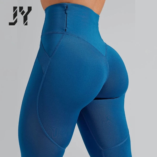 Joyyoung  Yoga Leggings Women Nylon Spandex High Waist  Yoga Leggings With Elastic Side Loop and Pocke Yoga Pants  for Women