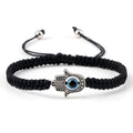 LC20231214 Wholesale Fashion Handmade Macrame Woven Braided Rope String Evil Eye Hamsa Hand Charm for Gift Mainly Alloy