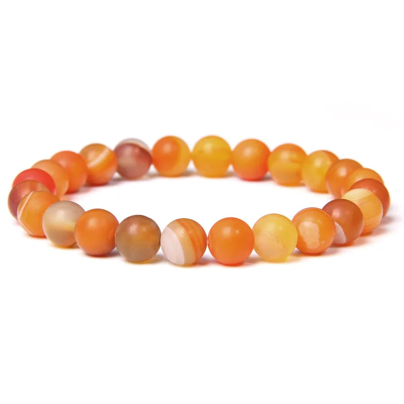 Jingcan Crystal Wholesale 8mm Beaded Bracelet Natural Stone  Multi Colors Natural Gem Agate Bracelet