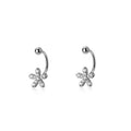 925 Sterling Silver Piercing Earrings Romantic Five-petal Flower Fashion Teen Stud Earrings Women Simple Wedding Jewelry