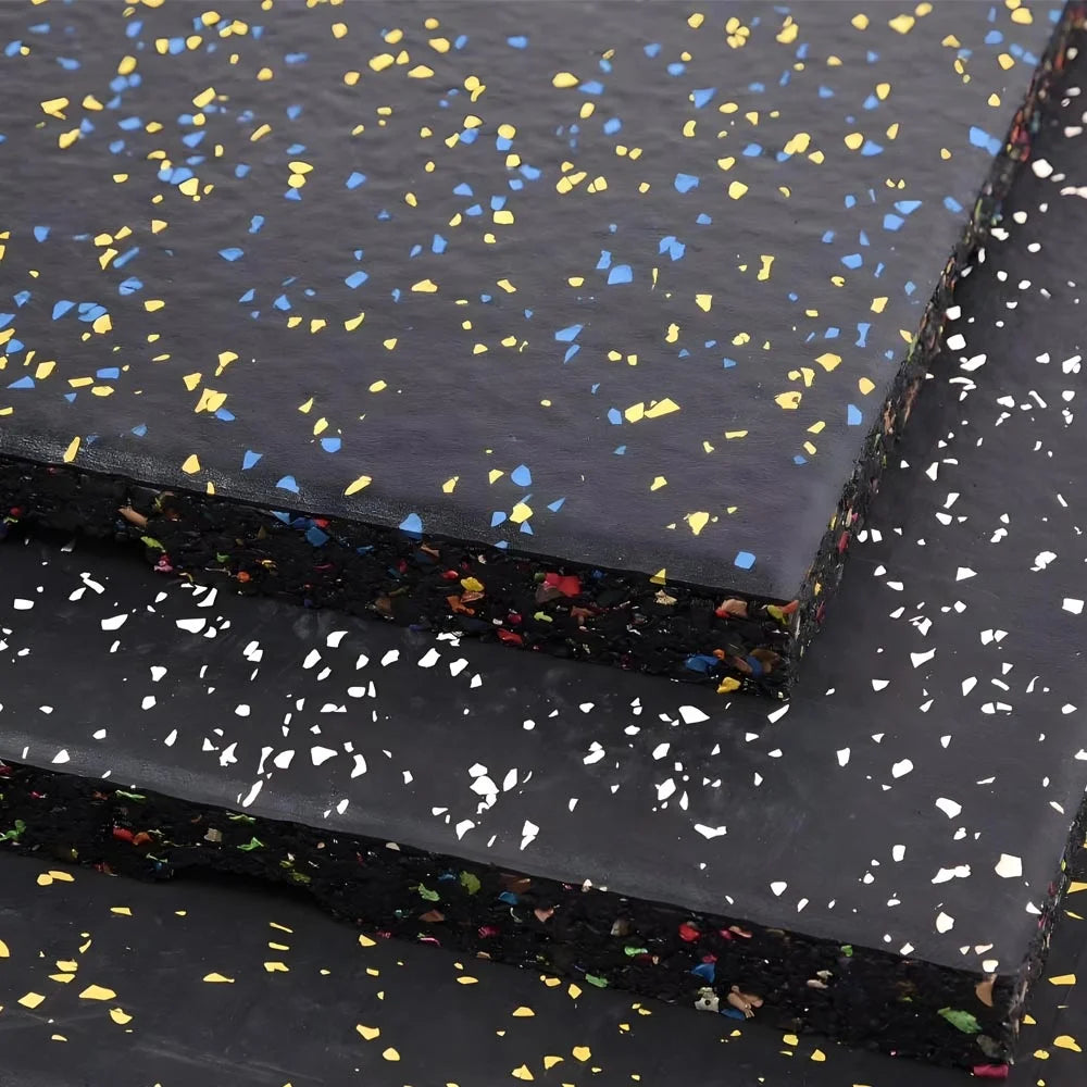 Sunshine Compound Tile Fitness Rubber Mat Flooring Tiles Anti-Shock 15-30mm Gym Flooring Customizable Color Washable Durable