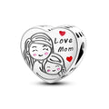 Silver Fashion Mother-Daughter Bond Bead Charms With Zircon Jewelry Fit Bracelet for Gifts for Mother's Day