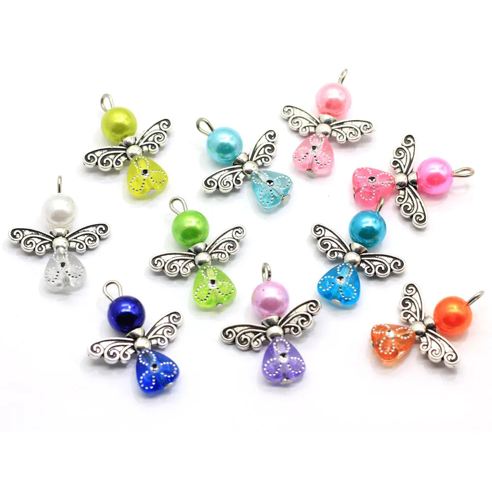 Korean Style 22*25mm Double Beads Alloy Charms for Bracelet Necklace Making Accessory