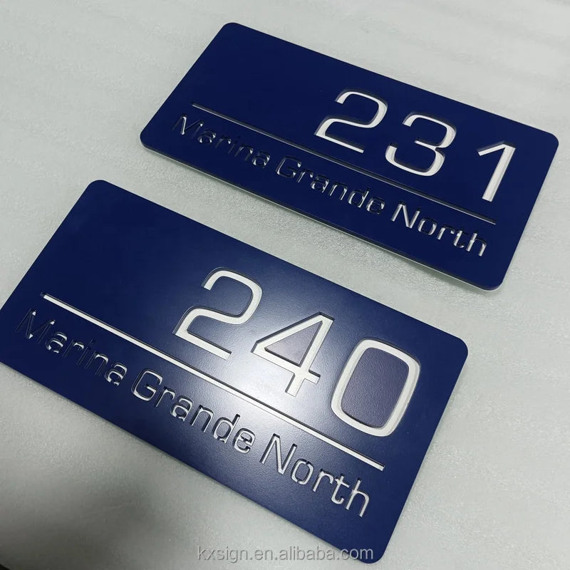 Kexian Custom No MOQ Room Number Sign House Name Plates Designs Hotel Apartment Address Door Plate Signs