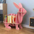 Modern Creative Bamboo Animal Bookshelf Kids' Home Decorative Assembly Deco for Living Room Picture-Perfect Rabbit Book Panel