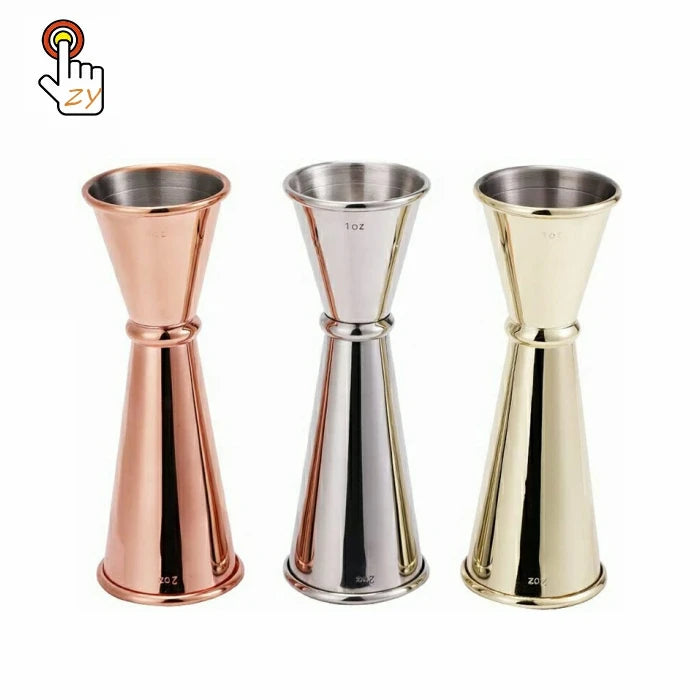 Cocktail Bar Jigger Stainless Steel Japanese Design Jigger Double Spirit Measuring Cup Bartender