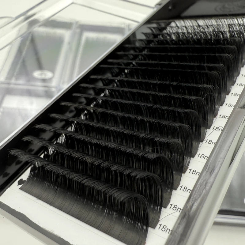 Matte Black Volume Eyelash Extension Supplies Cashmere Lash Extensions Vegan Cruelty-Free Handmade Natural Long Custom Packaging