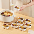Household  Refrigerator Plastic Food Storage Box With Lids Frozen Soup Box White Seasoning Box