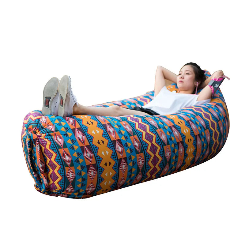 2025 New Fashion 210T PU 15000 Waterproof Tear Resistant Lounge Inflatable Sofa Fast Inflatable Folk-custom Lazy Air Sofa