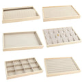 New Design Wooden Jewelry Tray Velvet Tray for Jewelry Display Storage Necklace Pendant Bangle Holder