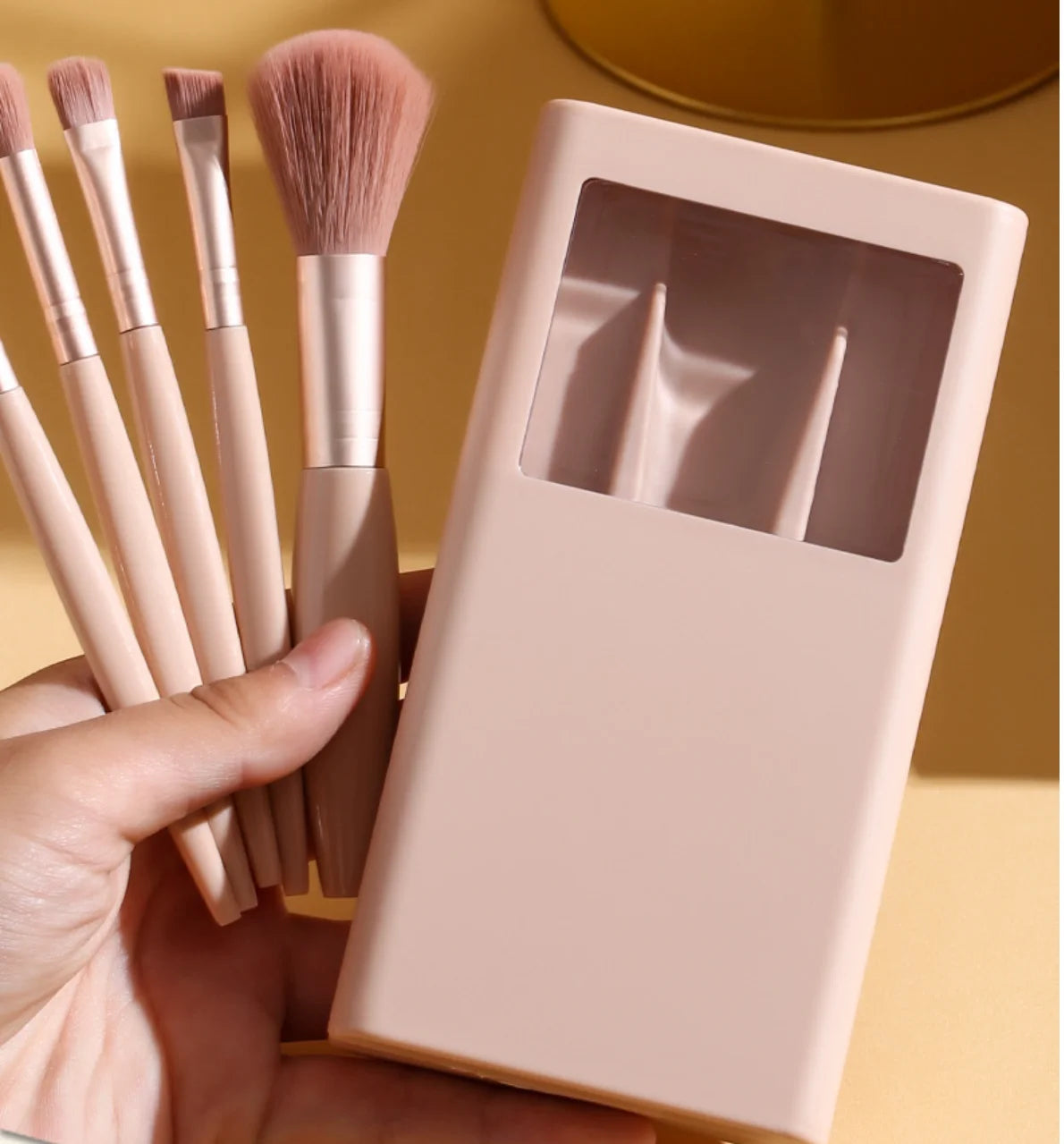 Wholesale ABS Portable pink Travel Quality Luxury Personalized Custom Makeup Brushes Set Profesional
