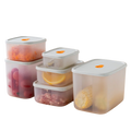 Kitchen BPA-free Microwavable Stackable 6 Pcs Crisper Set Airtight Box Plastic Meal Prep Food Storage Container Fridge Organizer