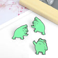 Wholesale Metal Cute Frog Cartoon Brooch Pin Funny Vertical Middle Finger Despise You Pins for Clothes