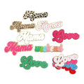 Yiwu Wintop New Arrival Glitter Mama love Design Iron on Hoodie Chenille Patch Custom logo