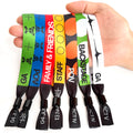 Eco Friendly RPET Adjustable Plastic Clip Event Party Bracelet Custom Festival Soft Fabric Woven Wristbands Bracelet