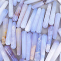 Natural Blue Chalcedony Traditional Religious Massage Stick Gemstone Wand Crystal Healing Stone Eye Gua Sha Roller Face