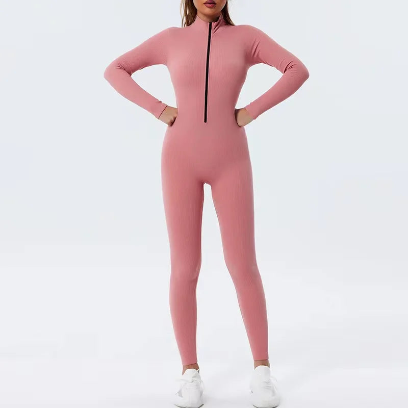 Seamless Yoga One-Piece Set 2025 New Design Gym Fitness Set High Elastic Breathable Women Gym Wear Jumpsuit