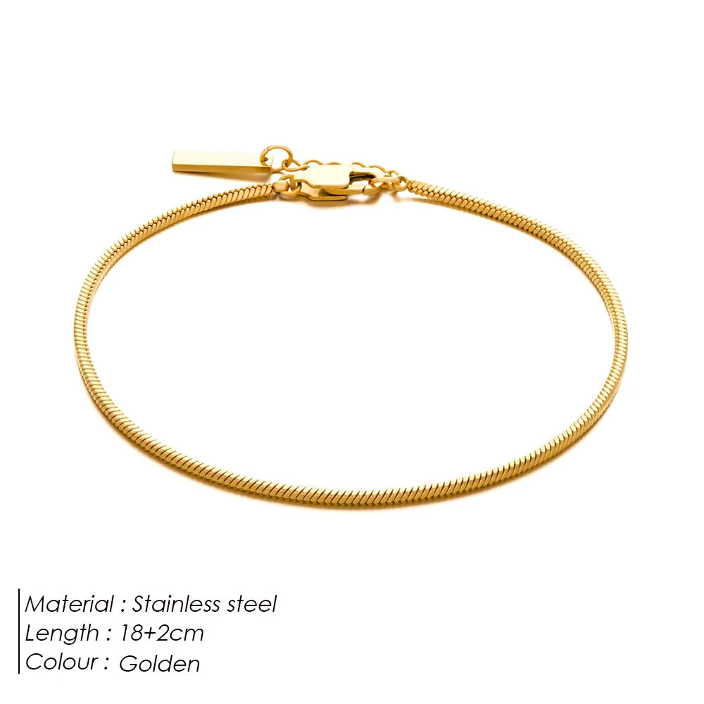 Chihang 18K Gold PVD Plated 1.5MM Wide Stainless Steel Square Chain Bracelet with Diamond for Men 18cm Titanium Steel Chain