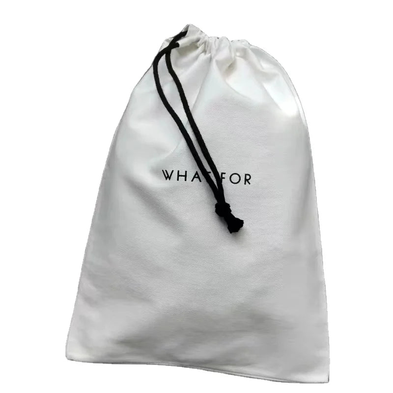 White Organic Cotton Dust Bag for Shoes Underwear Clothes-Moisture-Proof and Reusable Eco-Friendly for Sorting