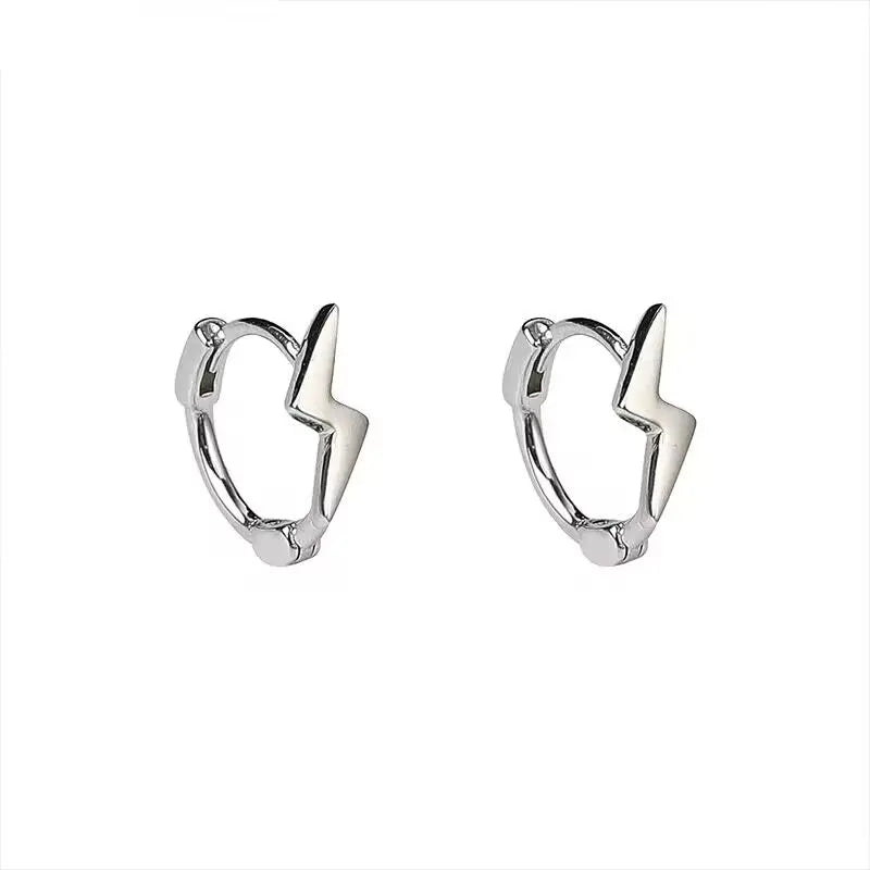 Wholesale 925 Sterling Silver Simple Fashion lightning Hoop Earrings for Women Jewelry 2023
