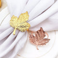 Cheap Autumn Accessories Metal Napkin Holder Maple Leaf Napkin Ring for Thanksgiving Decoration