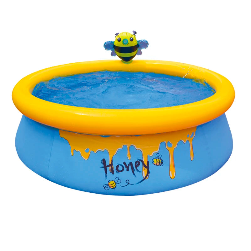 B02 Jilong Bee Cartoon Inflatable Foldable Swimming Pool Children Paddling Pool Water Spray Pool for Family Backyard