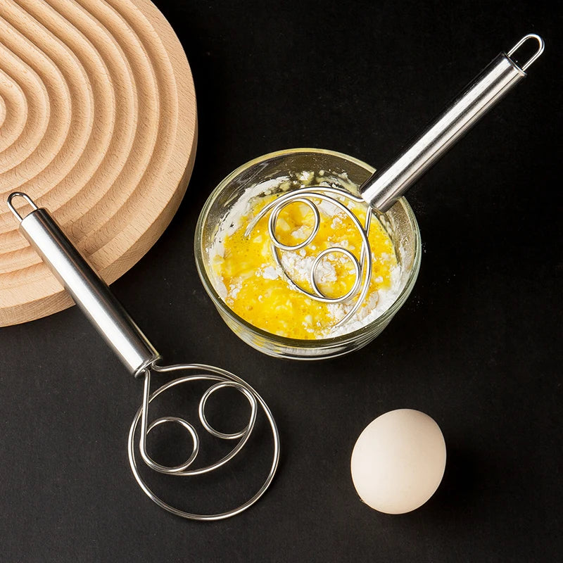 2025 Hot Selling Danish Dough Whisk Manual Kitchen Egg Whisk Stainless Steel Kitchen Utensils Baking Tools